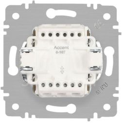 Переключатель 2-кл. СП Accent 6-107-09 10А IP20 250В AL/CU титан Intro Б0063572