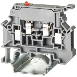 Клемма для предохранителя винтовой зажим 2 точки подключения индикация 250В 4кв.мм сер. DKC TUR-4-HESILED250