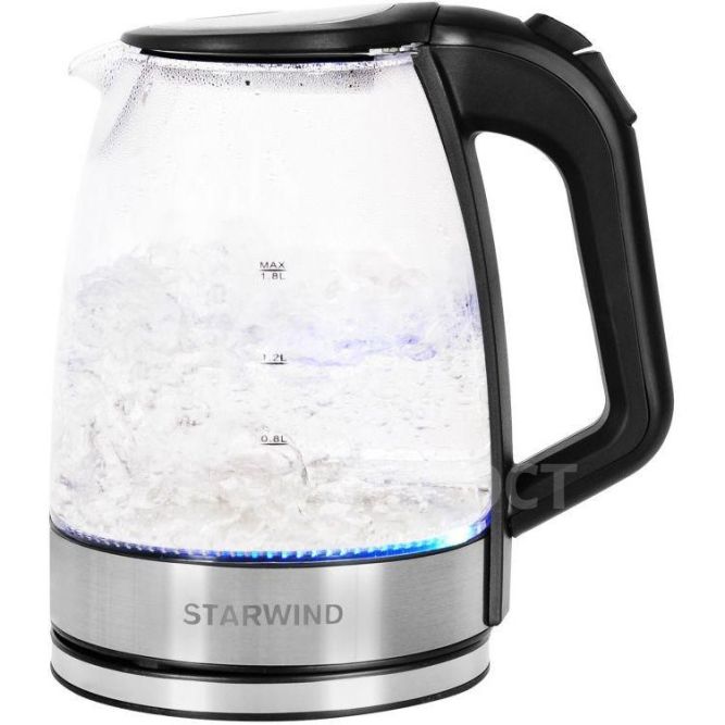 Чайник 1.8л. 2200Вт (стекло)прозрачный/черн. SKG2090 STARWIND 1435311