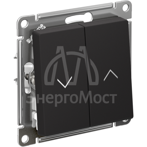 Выключатель 2-кл. AtlasDesign для жалюзи 2х сх.4 10А мех. карбон SE ATN001019