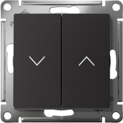 Выключатель 2-кл. AtlasDesign для жалюзи 2х сх.4 10А мех. карбон SE ATN001019