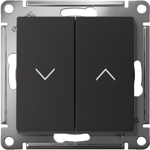 Выключатель 2-кл. AtlasDesign для жалюзи 2х сх.4 10А мех. карбон SE ATN001019