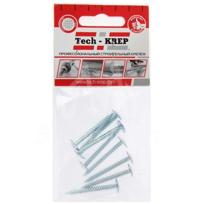 Саморез для тонкого метал. листа 4.2х38 (уп.9шт) пакет Tech-Krep 102392