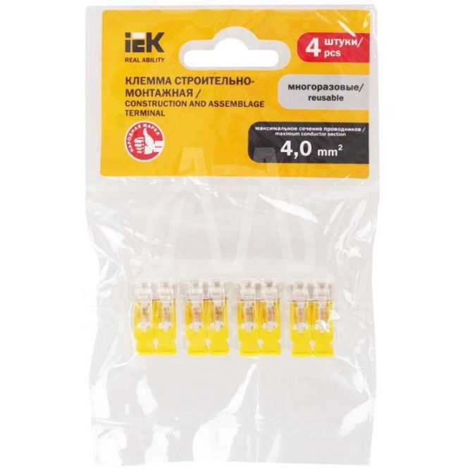 Клемма строительно-монтажная СМК 228-412 (уп.4шт) IEK UKZ60-412-004