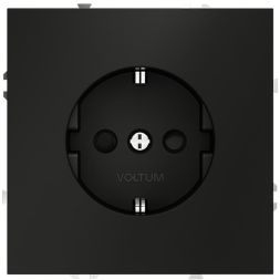 Розетка 1-м СП S70 16А с заземл. защ. шторки механизм черн. матов. Voltum VLS040208