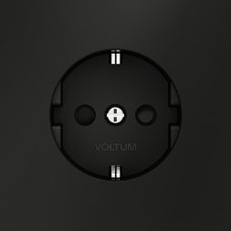 Розетка 1-м СП S70 16А с заземл. защ. шторки механизм черн. матов. Voltum VLS040208