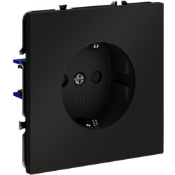 Розетка 1-м СП S70 16А с заземл. защ. шторки механизм черн. матов. Voltum VLS040208
