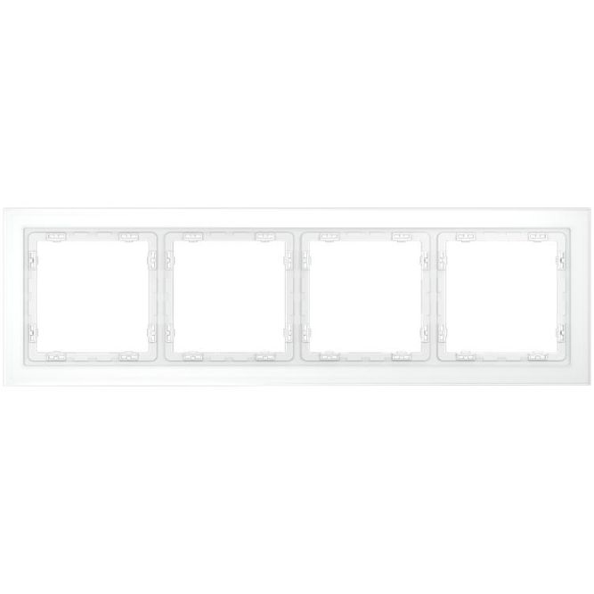 Рамка 4-м S70 стеклян. бел. матов. Voltum VLS110402