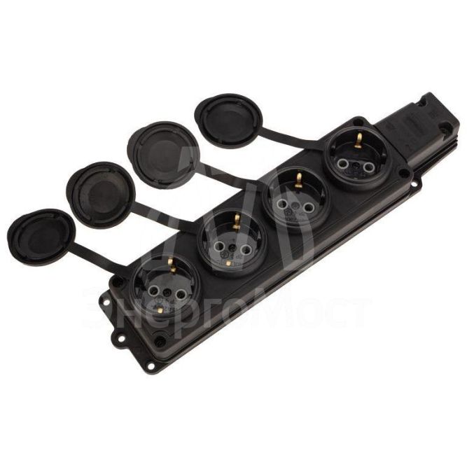 Колодка удлинителя 4-м 16А IP44 230В 2P+PE влагозащ. каучук PROCONNECT 111-114-4