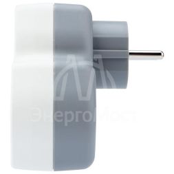 Двойник электрический 16А с заземл. и защ. шторки + 2 USB порта 24А бел. Rexant 11-1089