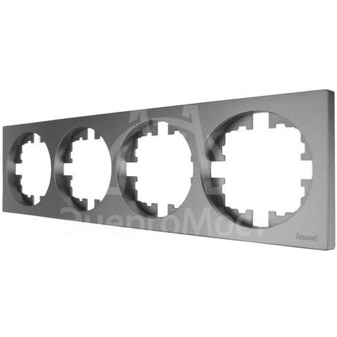 Рамка 4-м OSEN горизонт. квадрат сер. матов. LEZARD 743-7400-149