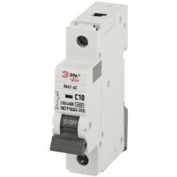 Выключатель автоматический 1п C 10А 6кА ВА47-63 PRO VA63-1P10C6 Эра Б0063138