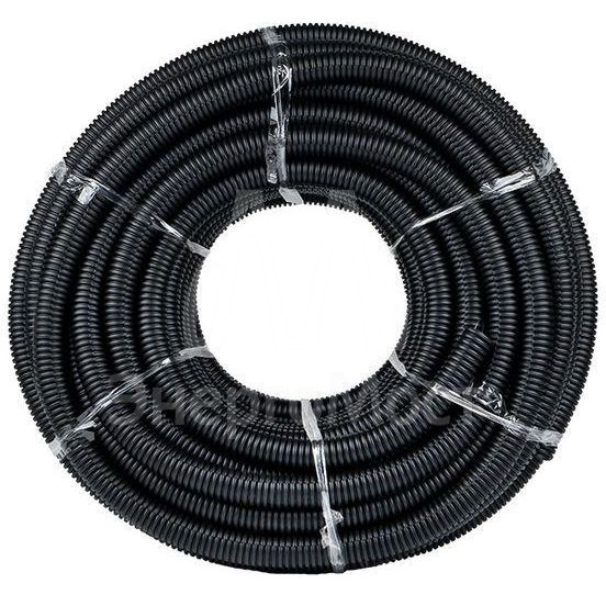 Труба гофрированная ПНД гибкая тяжелая d20мм с протяжкой черн. (уп.100м) PROxima EKF tpnd-20-t