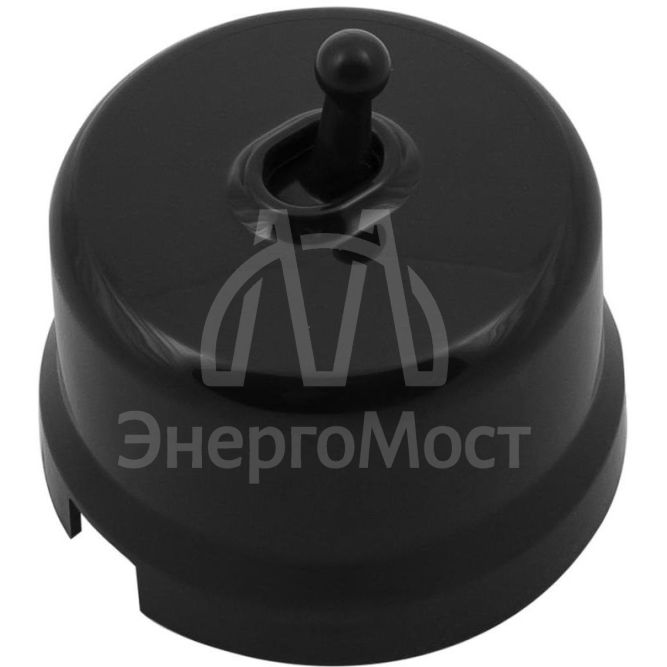 Выключатель проходной 1-кл. (тумблерный) пластик черн. Bironi B1-231-23