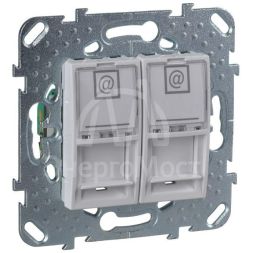 Механизм розетки комп. 2-м СП Unica RJ45 бел. SchE MGU5.2020.18ZD