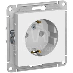 Механизм розетки 1-м СП AtlasDesign 16А с заземл. защ. шторки бел. SchE ATN000145