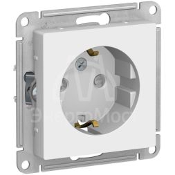 Механизм розетки 1-м СП AtlasDesign 16А с заземл. защ. шторки бел. SchE ATN000145