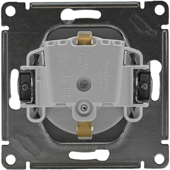 Механизм розетки 1-м СП AtlasDesign 16А с заземл. защ. шторки бел. SchE ATN000145