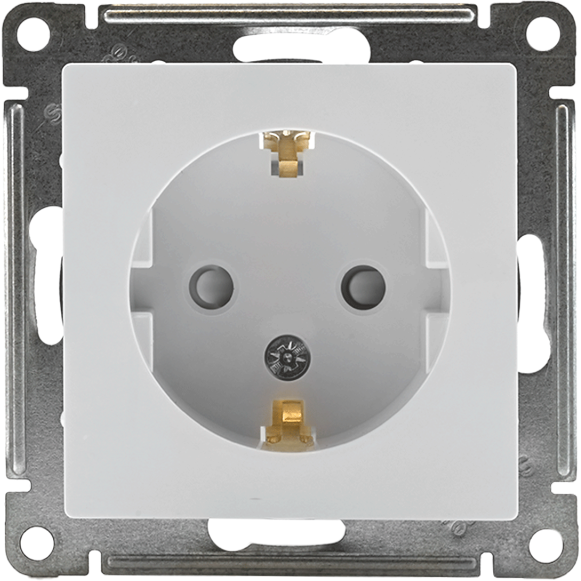 Механизм розетки 1-м СП AtlasDesign 16А с заземл. защ. шторки бел. SchE ATN000145