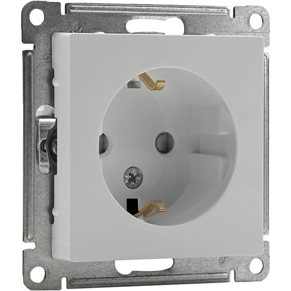 Механизм розетки 1-м СП AtlasDesign 16А с заземл. защ. шторки бел. SchE ATN000145