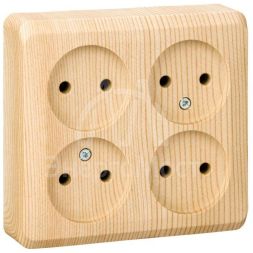 Розетка 4-м ОП Этюд 16А IP20 без заземл. сосна SchE PA16-205D