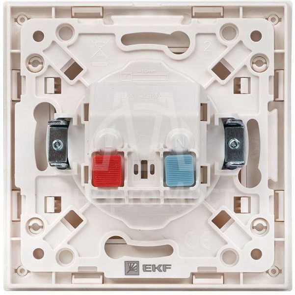 Механизм розетки 1-м СП Стокгольм 10А IP20 без заземл. защ. шторки бел. PROxima EKF EYR10-022-10