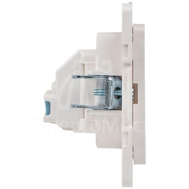 Механизм розетки 1-м СП Стокгольм 10А IP20 без заземл. защ. шторки бел. PROxima EKF EYR10-022-10