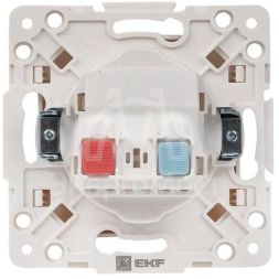 Механизм розетки 1-м СП Стокгольм 10А IP20 без заземл. защ. шторки бел. PROxima EKF EYR10-022-10