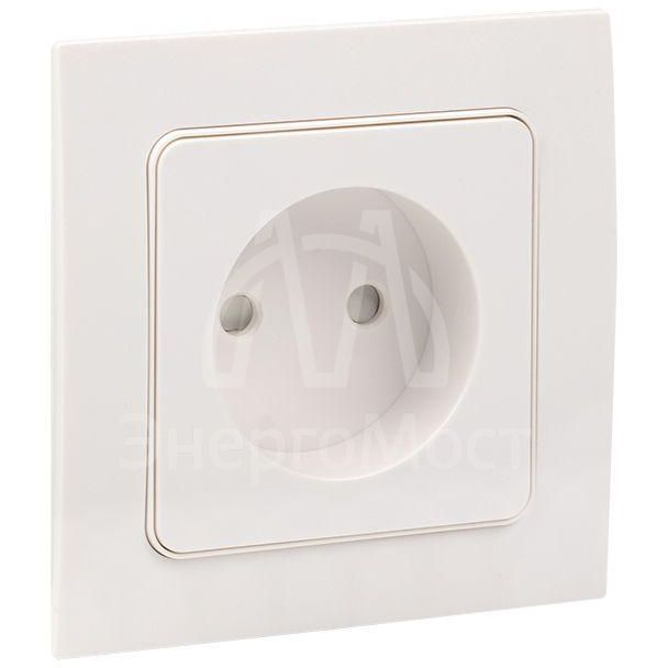 Механизм розетки 1-м СП Стокгольм 10А IP20 без заземл. защ. шторки бел. PROxima EKF EYR10-022-10