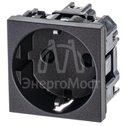 Механизм розетки Zenit 16А 250В защ. шторки с заземл. антрацит ABB 2CLA228800N1801