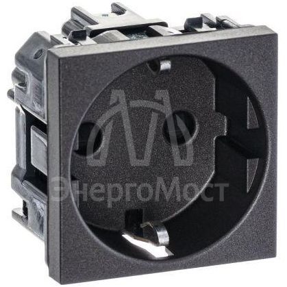 Механизм розетки Zenit 16А 250В защ. шторки с заземл. антрацит ABB 2CLA228800N1801