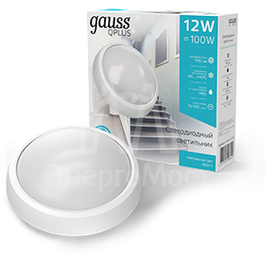 Светильник светодиодный 12Вт 4000К IP65 круглый Gauss 141411212
