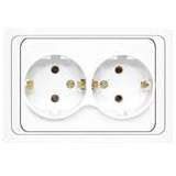 Розетка 2-м СП Валери 16А с заземл. бел. UNIVersal В0128