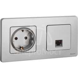 Розетка компьютерная Inspiria RJ45 кат.5E UTP алюм. Leg 673827