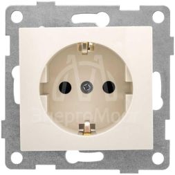 Розетка 1-м СП Bravo 16А 250В с заземл. защ. шторки механизм беж. GUSI С10Р4-003