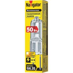 Лампа галогенная 94 212 JC 50Вт clear G6.35 12В 2000h Navigator 94212