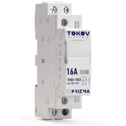 Контактор модульный 18мм 16А 230В АС 1НО 1НЗ PRIZMA TOKOV ELECTRIC TKE-PZ-MC-1-16-230-11