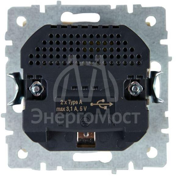 Розетка BRITE РЮш10-2-БрКр 16А с USB A+A 3.1А с заземл. защ. шторки беж. IEK BR-R14-16-U21-D31-K10