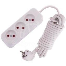 Удлинитель 3х5м без заземл. 10А IP20 LEZARD 720-0305-303