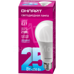 Лампа светодиодная 61 955 OLL-A60-25-230-6.5K-E27 25Вт ОНЛАЙТ 61955