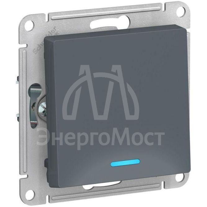 Механизм выключателя 1-кл. СП AtlasDesign 10А IP20 (сх. 1а) 10AX с подсветкой грифель SchE ATN000713