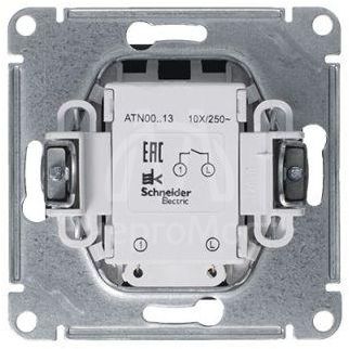 Механизм выключателя 1-кл. СП AtlasDesign 10А IP20 (сх. 1а) 10AX с подсветкой грифель SchE ATN000713
