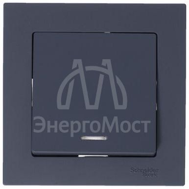 Механизм выключателя 1-кл. СП AtlasDesign 10А IP20 (сх. 1а) 10AX с подсветкой грифель SchE ATN000713