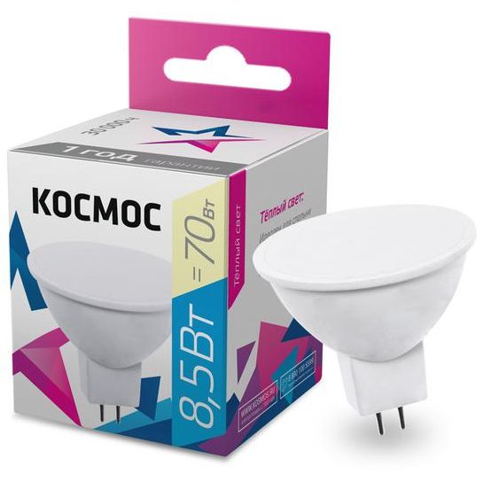 Лампа светодиодная JCDR 8.5Вт 220В GU5.3 3000К Космос LkecLED8.5wJCDRC30
