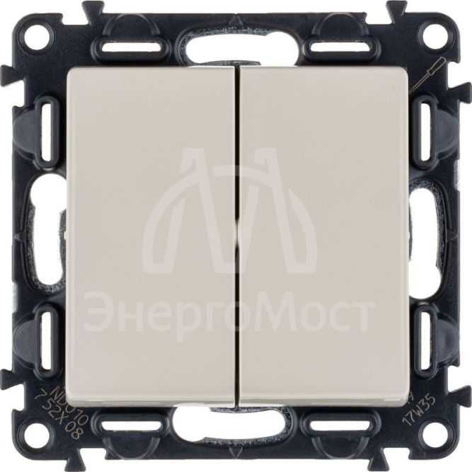 Механизм переключателя 2-кл. СП Valena Life 10А IP20 250В с лиц. панелью безвинт. зажимы сл. кость Leg 752508