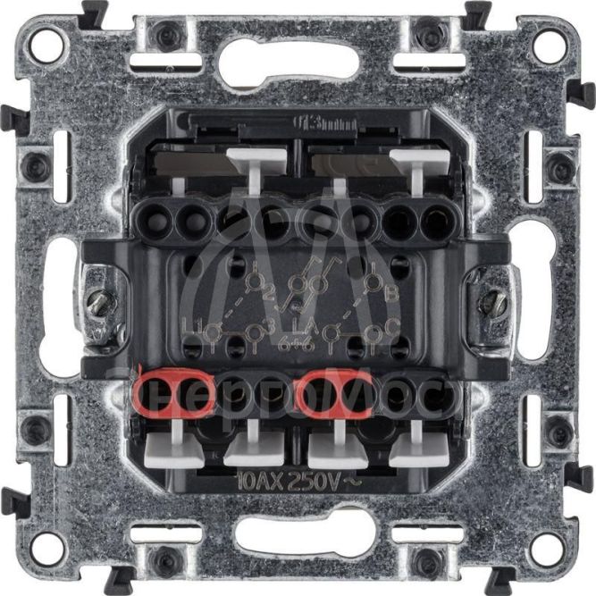 Механизм переключателя 2-кл. СП Valena Life 10А IP20 250В с лиц. панелью безвинт. зажимы сл. кость Leg 752508