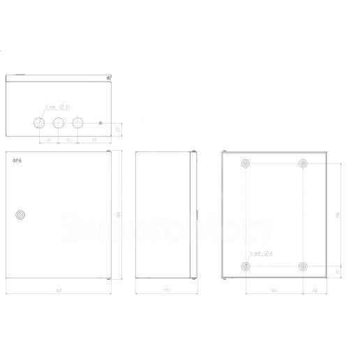 Корпус металлический ЩМПг-03 360x300x175 IP54 SHMPg-03_IP54_SIMPLE ЭРА Б0047693