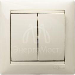 Механизм выключателя 2-кл. СП Valena 10А IP31 250В сл. кость Leg 774305
