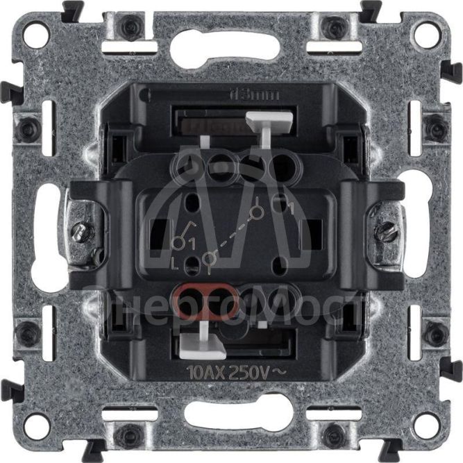 Механизм выключателя 1-кл. СП Valena Allure 10А IP20 250В 10AX с лиц. панелью безвинт. зажимы бел. Leg 752701