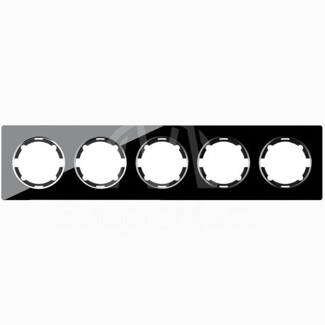 Рамка 5-м Garda горизонт. стеклянная чер. 2E52501303 OneKeyElectro 2234943